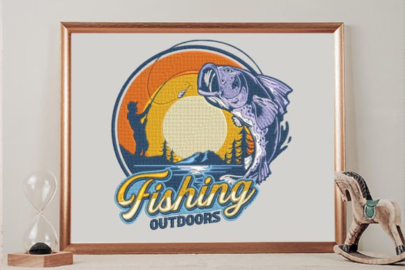 Fishing Outdoors Embroidery Design