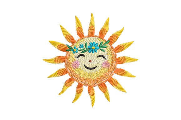 Flower Sun Embroidery Design